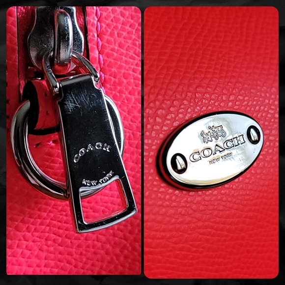 Coach Mini Bennet Satchel Neon Pink Crossgrain Leather 2-way Bag #F34697 - Picture 7 of 16